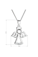 Obrázok pre Strieborný náhrdelník anjel so Swarovski kryštálmi biely 32076.1