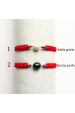 Obrázok pre Náramok pletený červený Perla riečna - farba na výber