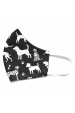 Obrázok pre Bavlnené rúško - Psi a mačky siluety obojstranný vzor čierna / biela