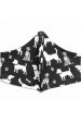 Obrázok pre Bavlnené rúško - Psi a mačky siluety obojstranný vzor čierna / biela