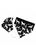 Obrázok pre SADA Bavlnená šatka pre psíka + rúško - Psi a mačky siluety čierna / biela