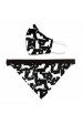 Obrázok pre SADA Bavlnená šatka pre psíka + rúško - Psi a mačky siluety čierna / biela