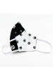 Obrázok pre SADA Bavlnená šatka pre psíka + rúško - Psie labky čierna / biela