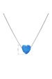 Obrázok pre Strieborný náhrdelník so syntetickým opálom modré srdce 12048.3