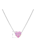 Obrázok pre Strieborný náhrdelník so syntetickým opálom ružové srdce 12048.3