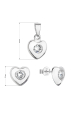 Obrázok pre Sada šperkov s kryštálmi Swarovski náušnice a prívesok biele srdce 39176.1