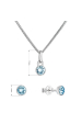 Obrázok pre Sada šperkov s kryštálmi Swarovski náušnice, retiazka a prívesok modrej 39177.3 aqua