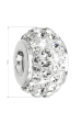 Obrázok pre Strieborný prívesok s krištálmi Preciosa biely okrúhly 34083.1