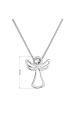 Obrázok pre Strieborný náhrdelník anjel so Swarovski kryštálom 32080.1 biely