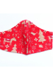 Obrázok pre Bavlnené rúško - Vianoce červené / biele vločky