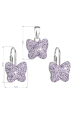 Obrázok pre Sada šperkov s kryštálmi Preciosa náušnice a prívesok fialový motýľ 39144.3 violet