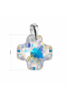 Obrázok pre Strieborný prívesok s kryštálom Swarovski AB efekt kríž 34011.2 ab