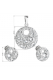 Obrázok pre Sada šperkov s kryštálmi Preciosa náušnice a prívesok bielej okrúhle 39148.1 crystal