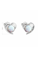 Obrázok pre Strieborné náušnice srdce s bielym syntetickým opálom 31259.3 white