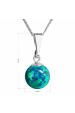 Obrázok pre Strieborný náhrdelník so zeleným syntetickým opálom 12050.3 green