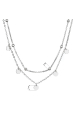 Obrázok pre Strieborný náhrdelník dvojradový malé placky a guličky 62007