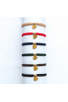 Obrázok pre Náramok pletený Srdiečko so zlatými korálikmi - farba na výber
