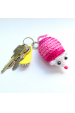 Obrázok pre Myška ružová - originálny ručne háčkovaný prívesok na kľúče