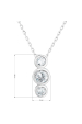 Obrázok pre Strieborný náhrdelník s tromi zirkónmi v bielej farbe 882009.1
