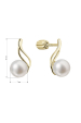 Obrázok pre Pozlátené strieborné náušnice kôstky s riečnou perlou biela 21102.1B Au plating