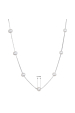 Obrázok pre Strieborný náhrdelník s oválnymi riečnymi perlami na retiazke 22043.1