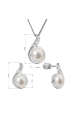 Obrázok pre Perlová súprava slzička s riečnou perlou a zirkónmi biela 29050.1B