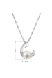 Obrázok pre Strieborný náhrdelník s pravou riečnou perlou v polkruhu so zirkónmi 22041.1