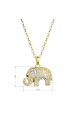 Obrázok pre Pozlátený strieborný náhrdelník slon s bielymi zirkónmi 12060.1 Au plating