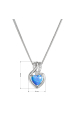 Obrázok pre Náhrdelník so syntetickým modrým opálom srdca a zirkónmi 12076.3 blue
