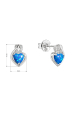 Obrázok pre Strieborné náušnice srdca z modrého syntetického opálu a zirkónmi 11469.3 white