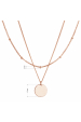 Obrázok pre Pozlátený ROSE náhrdelník dvojradový s placičkou a retiazkou s guličkami 62002