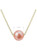 Obrázok pre Pozlátený strieborný náhrdelník s ružovou riečnou perlou na retiazke 22047.3 pink