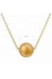 Obrázok pre Pozlátený strieborný náhrdelník s pevnou zlatou riečnou perlou na retiazke 22047.3 gold