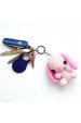 Obrázok pre Zajačik ružový - originálny ručne háčkovaný prívesok na kľúče