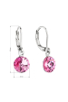 Obrázok pre Náušnice bižutérie visiace s kryštálom Swarovski ružové okrúhle 51080.3 rose