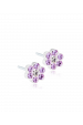 Obrázok pre Nealergénne detské náušnice z lekárskeho plastu Kvietky 5 mm fialové/číre