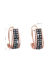Obrázok pre Strieborné náušnice klipsne s krištáľmi Swarovski čierny polkruh 31172.5