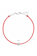 Obrázok pre Kabbalah červený náramok strieborný okrúhly 13005.3